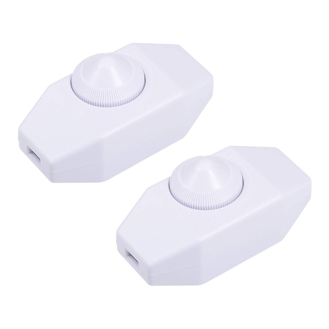 sourcing map Rotary Cord Switch AC 250V 2A Slide Control Lamp Dimmer 100-Watt White (Pack of 2)