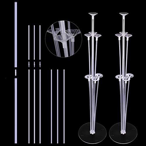 YANSHON 4 Pack Balloon Stands Height Table Balloon Stand Kit, Reusable Clear Balloon Holder for Birthday Baby Shower Wedding Decoration
