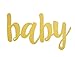 Qibote Large Gold Glitter Oh Baby Banner for Baby Shower Party Decorations