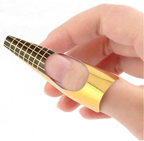 350buy 100 x Golden Nail Art Tips Extension Forms Guide French DIY Tool Acrylic UV Gel