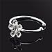 SOSUO Small Thin Flower Clear Crystal Nose Ring Stud Hoop-Sparkly Crystal Nose Ring