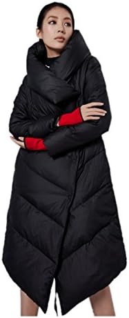Katuo Women's Straight Long Coat Down Jacket White Black