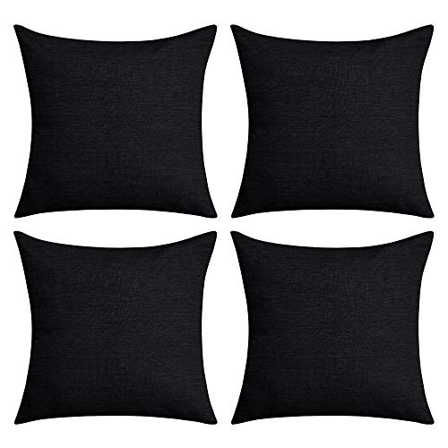 Deconovo Faux Linen Blank Cushion Covers with Invisible Zipper Throw Pillow Covers