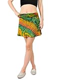 Orient Trail Women's Hippie Short Tie-dye Island Cruise Mini Skirt Reggae Green