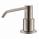 Comllen Commercial Brushed Nickel Stainless Steel Kitchen Sink Countertop Soap Dispenser With 10.6 Ounce Capacity, Brushed Nickel