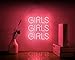 Neon Signs Girls, Pink Neon Girls Girls Girls Signs, Neon Wall Sign Light, Hanging Neon Lights, Custom Neon Words Real Neon for Wall Bedroom Room Decor Bar for Party Christmas Holiday Decoration Sign