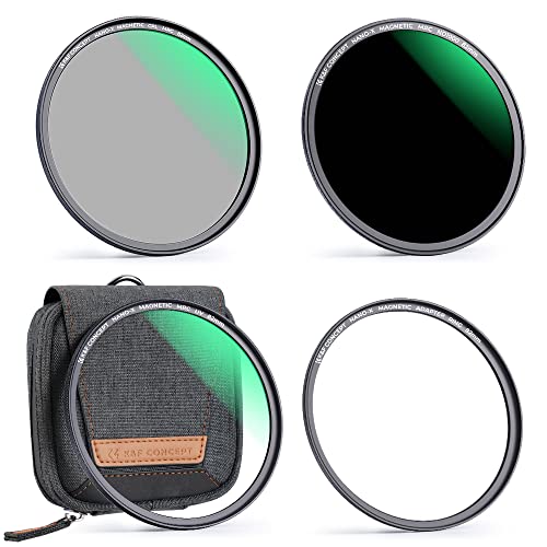 K&F Concept Magnetic Filter Set Nano X-Serie 82mm Magnetisches Schnellwechsel System Quick Swap System MCUV+CPL+ND1000 mit Objektivadapter und Filtertasche