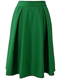 PrettyGuide Women's High Waist Full A Line Pleated Swing Dress Midi Skirt