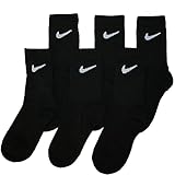 Nike Kids Socks Moisture Wicking Crew 6 Pack Black