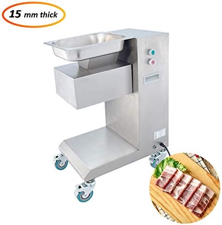 IDABAY Vertical Meat Cutting Machine Commercial Meat Slicer 304 Stainless Steel Multi-Function Full-Automatic Electric Super-Silent for Restaurant Hotel Factory (37KG, 15MM)