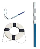 Swimline Hydrotools 89900 Pool Emergency Safety Hook w/ 7-21' Pole + Life Ring