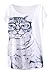 Cutiefox Womens Cat With Glasses Print Batwing Sleeve T Shirts Top,Print No.11,One Size