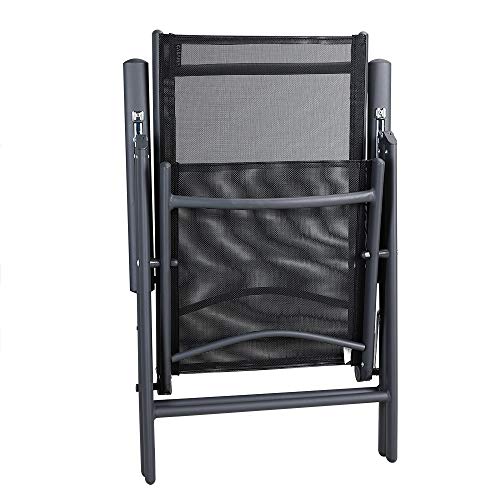 Casaria® Gartenmöbel Set 4 Stühle mit WPC Tisch 80x80cm Aluminium Sicherheitsglas Wetterfest Klappbar Modern Terrasse Balkon Möbel Sitzgruppe Garnitur Bern – Bild 6