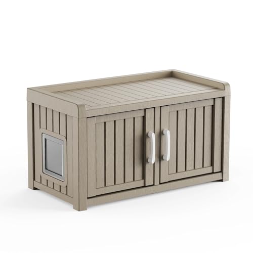 Trygoal 2 Doors Shoe Storage Bench - 2 Side Door Hidden Furniture Cabinet with…