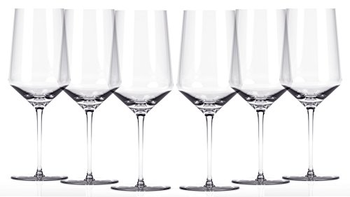 Miko Wine Glasses, Pure Lead Free Crystal, Wine Glass Set Of 6 (Bordeaux)