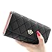 TONSEE Woman PU Leather Trifold Wallet Long Clutch Credit Card Organizer Purse (Black)