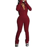 HBQ Women's 2 Piece Tracksuit Sets Long Sleeve Zip Up Crop Tops and Flare Pants Casual Workout Oufit Jogger Loungewear Set