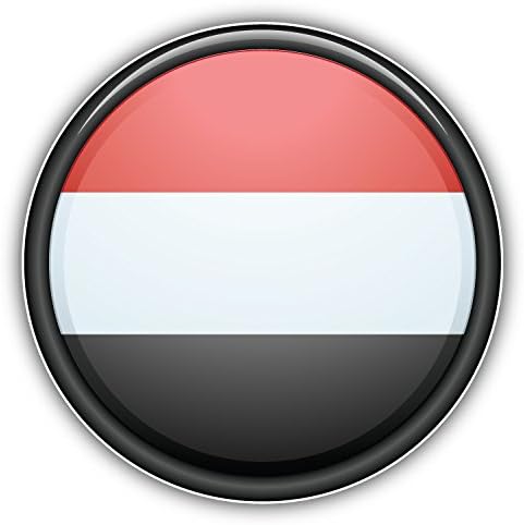 Yemen World Flag Badge Art Decor Vinyl Sticker 12 x 12 cm