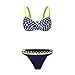 Nulibenna Women's Retro Polka Dot Push up 2 Piece Bikini Set Bathing Suit