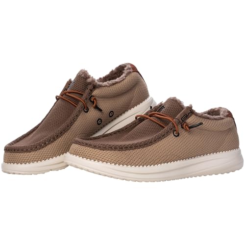 Gator Waders Womens Camp Shoes Sherpa Series - Fleece Lined Lightweight Slip-On Outdoor Loafers for Women with Elastic Laces, Breathable Mesh, Cushioned Insole Casual Sneakers (8, Mocha) at Amazon