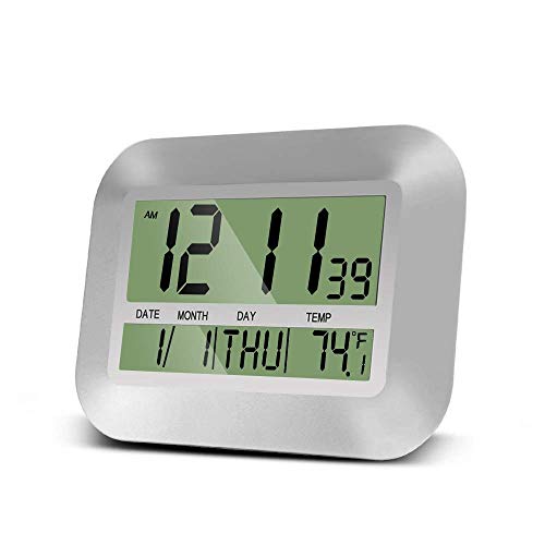 HeQiao Silent Desk Clocks Digital Wall Clock Simple Large LCD Alarm