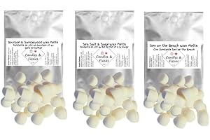 Scented Soy Wax Melts in a Variety Pack - 3 Different Scents - 5 oz of Each - Bourbon + Sandalwood, Sea Salt and Sage & Sex o