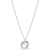 PANDORA Family Always Encircled Pendant Necklace - Great Gift for Women - Adjustable Necklace with Lobster Clasp - Sterling Silver &amp; Cubic Zirconia - 23.6", No Gift Box