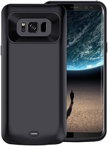 Galaxy S8 Battery Case, 5000 mAh Slim Portable Rechargeable Extended Battery Pack Charger Case, Power Charging Case for Samsung Galaxy S8-Black