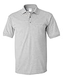 Gildan Mens 5.6 oz. DryBlend 50/50 Jersey Polo with Pocket G890 -SPORT GREY M