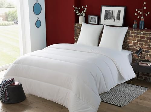 DODO 30519 220/240 Bettbezug und 2 Stück Kissen Polyester/Baumwolle weiß 220 x 240 cm