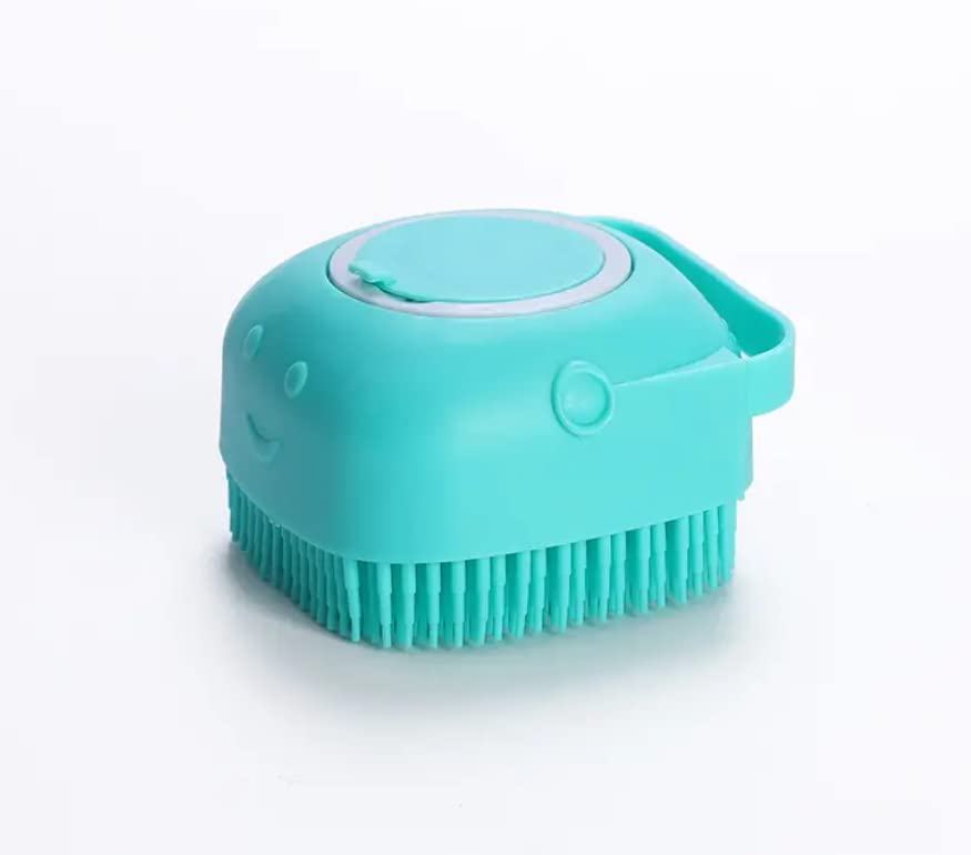 Washing Brush for Dog Cat Pet, Shampoo Dispenser Scrubber with Soft Bristles Dog Bath Grooming for Short and Long Hair Suitable for Deshedding (Green)