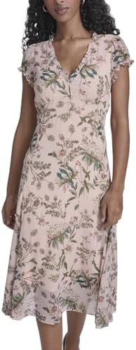 tommy hilfiger belted chiffon midi dress Tommy Hilfiger Women's Floral Belted Chiffon Midi Dress