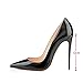 Modemoven Women's Black Pointy Toe High Heels Slip On Stilettos Large Size Wedding Party Evening Pumps Shoes 7.5 M US