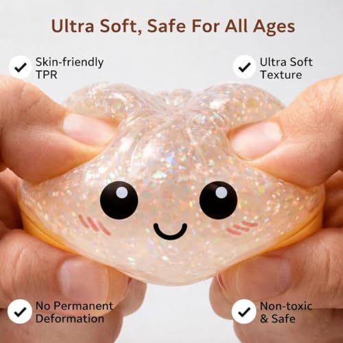 Genérico New Dumpling Squishy, Glitter Dumpling Squishy Mystery, Sparkly Dumplings Squishies Sorpresa for Adults, Mystery Dumplings Squishies for Office & Home Use (Random-2PCS)