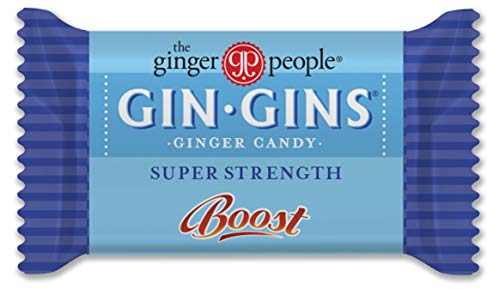 GIN GINS SUPER STRENGTH – NATURAL GINGER CANDY BY THE GINGER PEOPLE – INDIVIDUALLY WRAPPED HEALTHY CANDY – SUPER STRENGTH FLAVOR – LARGE 1 LB BAG (16OZ) – PACK OF 12