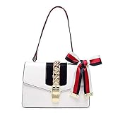 Beatfull Mini Handbags for Women, Fashion Shoulder Bag Cross Body Bag with a Bow Tie (White)