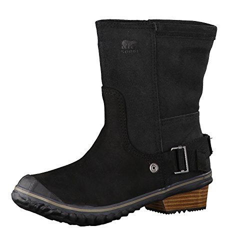 Sorel Slimshortie Boot - Womens Black / Oxford Tan Oiled Suede 7