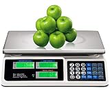 Safstar Electronic Price Computing Scale LCD Digital Commercial Food Meat Weighting Scale 66 Ib Capacity, Upgraded Version