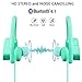 Bluetooth Headphones for Women Turquoise HITASION Best Wireless Sports Earphones W/Mic HD Crisp Sound Waterproof Hooks Gym Running Workout 8 Hours Battery Noise Cancelling Headsets Mint Green
