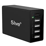 5ive Quick Charge 2.0 50W 5 Ports High Speed USB Desktop Charging Rapid Wall Charger Micro USB Cable for Android Mobile Phone