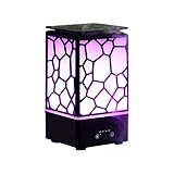 TOMNEW Essential Oil Diffuser 200ml Aromatherapy Humidifier Cool Mist Ultrasonic Aroma Diffuser 7 Color Romantic Warm Lights Changing Waterless Auto Shut-Off Home (Black)