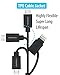 HomeSpot Charger, 5 Inches Short 2-in-1 8pin & Micro USB 8 Pin Compatible with iPhone 7 Plus 6S 5, iPhone SE, iPad 4 Air 2 Mini 4 3 iPad Pro (1 Pack - Black)