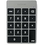 Satechi Slim Portable Aluminum Bluetooth Wireless 18-Key Keypad Keyboard Extension for Data Entry in Excel and Numbers for iMac, Macbook, Macbook Pro, Laptops, Workstations (Space Gray)