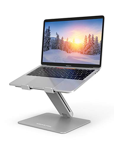 Laptop Stand, AboveTEK Adjustable Computer Riser for Desk, Compatible with Mac MacBook Pro Air Notebook, Up to 17 inches, Supports Up to 44 Lbs -Silver