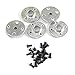 Magic&shell 5-Pack 25T Round Type Servo Horn Robot Arm Aluminum Alloy CNC Standard Metal Rocker Servo Accessories Disc Steering Arm for RC Model Car Robot Boat Airplane Silver