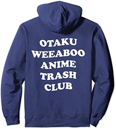 Unisex Aesthetic Otaku Weeaboo Anime Trash Club Fashion Hoodie Medium Navy