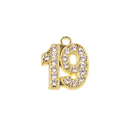 Graduation Rhinestone Gold 19 Year Charm for Graduation Tassel
