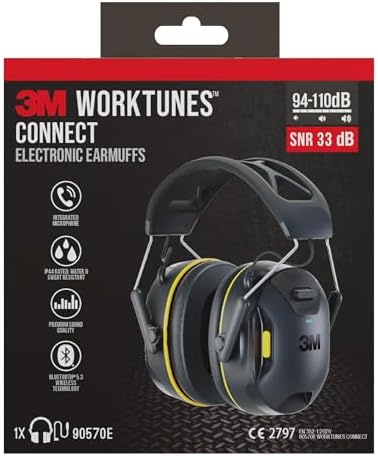 WorkTunes Connect Casque antibruit sans fil avec Bluetooth 90570E-1