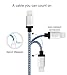 Marchpower(TM), iPhone Cable, Lifetime Guarantee, 2 Pack 6 FT Nylon Braided iPhone Charging Cable, Fast Sync & Data Charging Cord for iPhone SE 6s plus 6 5s 5c iPad Pro Air iPod (Blue White)