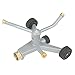 Gilmour Heavy Duty 692 Sq Ft Spinning Sprinkler with Wheeled Base, Metal Whirling Sprinkler Head for 360 Degree Coverage in Flower Beds and Vegetable Gardens